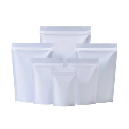 White Stand Up Mylar Bags