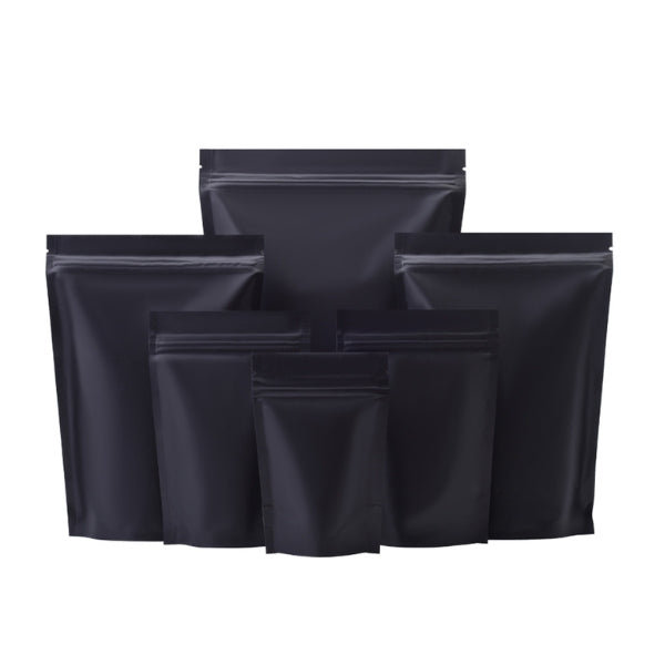 Black Stand Up Mylar Bags – Sets of 50 – Various Sizes