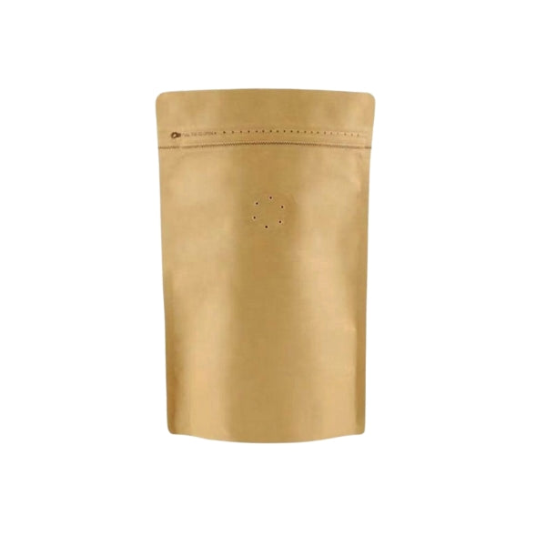 Kraft Paper Coffee Bags with valves – 3 sizes – Sets of 50