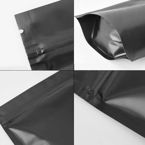 Black Stand Up Mylar Bags – Sets of 50 – Various Sizes