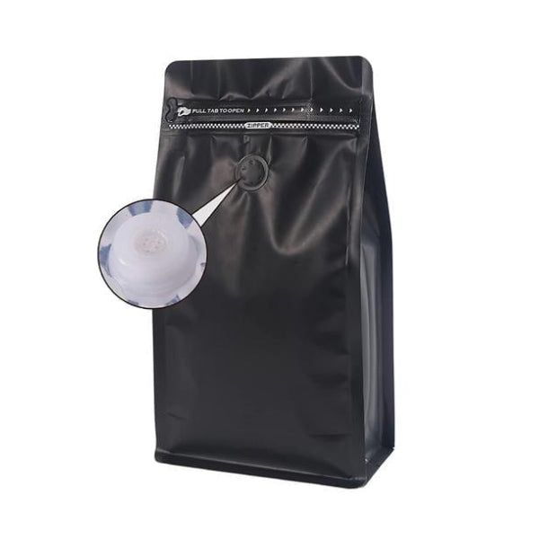 Black Coffee Bag Sample - 13.5 x 26 + 7.5 cm - 455 – 500 grams